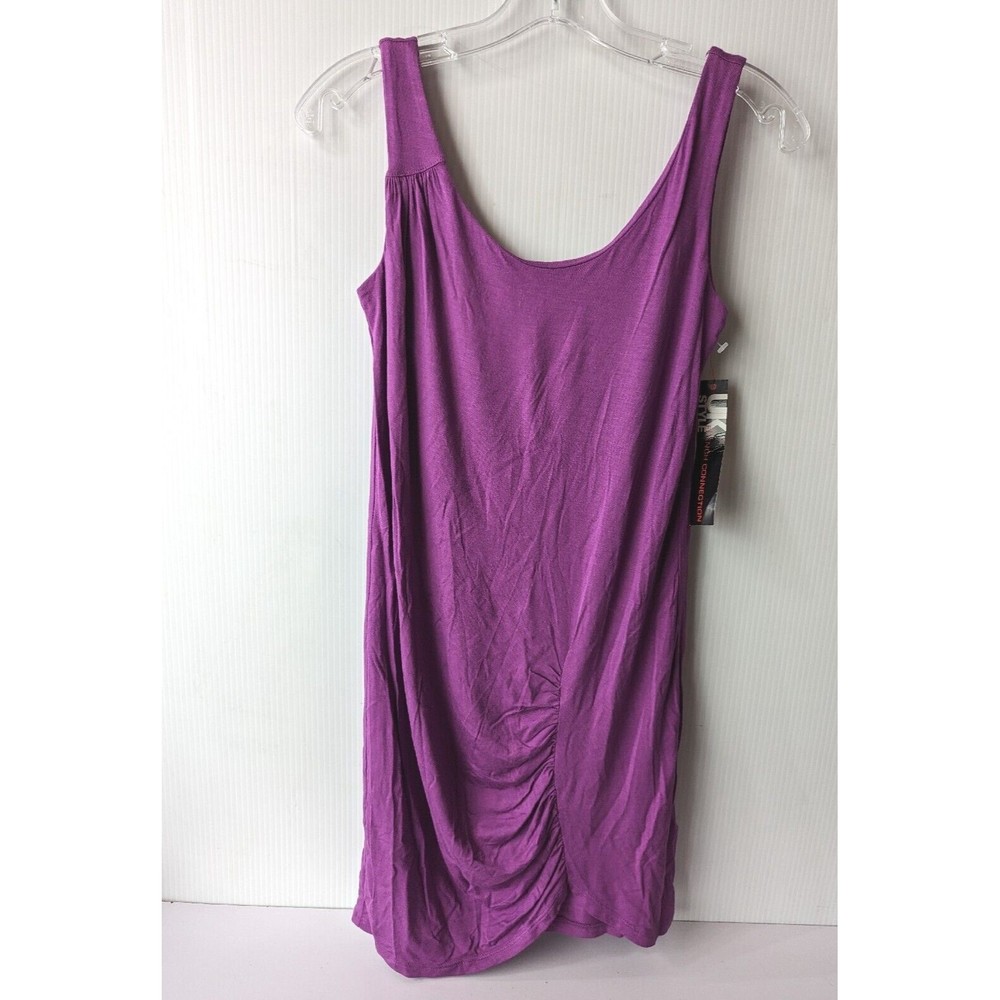 New Purple Ruched Tank Dress UK Style French Connection Soft NOS Stretch Size XS
